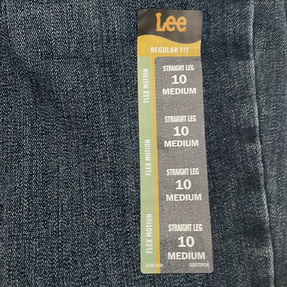 Lee Womens Regular Fit Straight Leg -Flex Motion- Mid Rise- Dark Wash Jeans- 10M - Picture 7 of 14